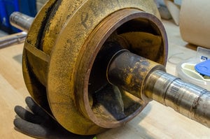 Pump Shaft Before Dimensional Restoration