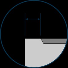 Sketch of part showing shoulders